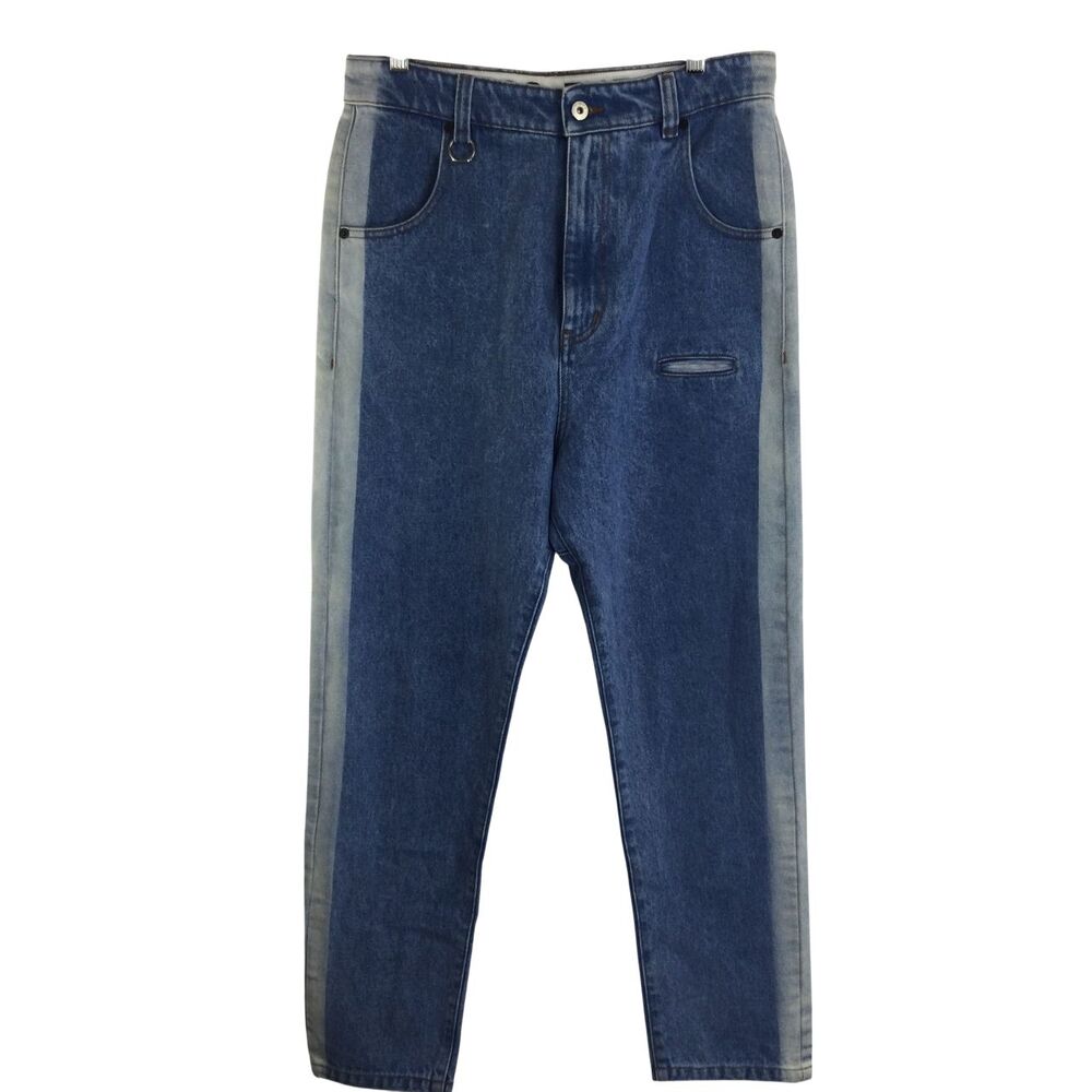 Random Identities Mens I Bless the '80s High Waist Denim Jeans Blue Stonewash 32